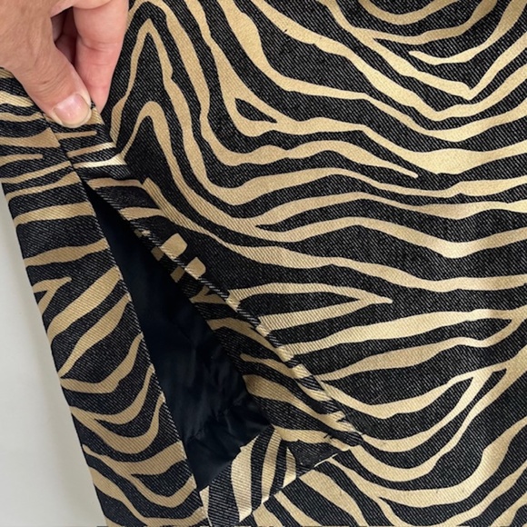 Linda Allard Ellen Tracy Black Animal Print Skirt Sz 10 NWT - Picture 3 of 5